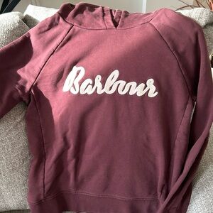 Size 6 hoodie Barbour hoodie burgundy. Brand new